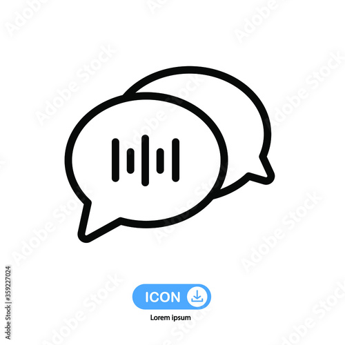 Audio ,Voice Message icon vector isolated on white background.