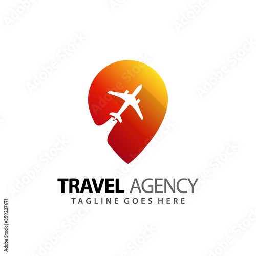 Abstract Pin Maps Plain Travel Agency Logo Icon Design Vector Illustration Template
