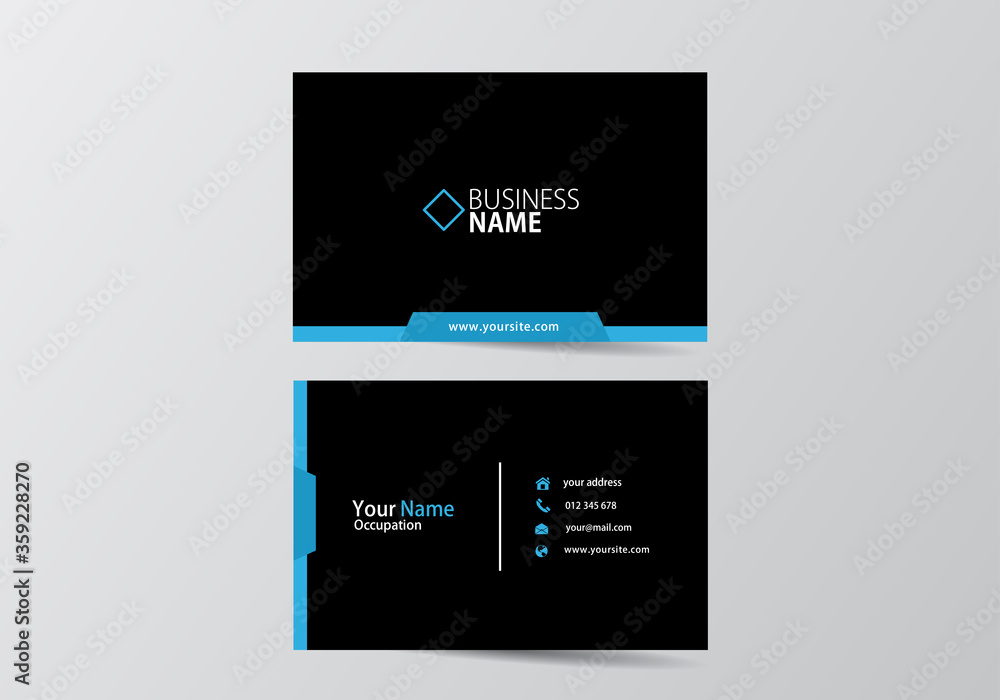 Dark business card. visiting card template two sides Dark business card. visiting card template two sides