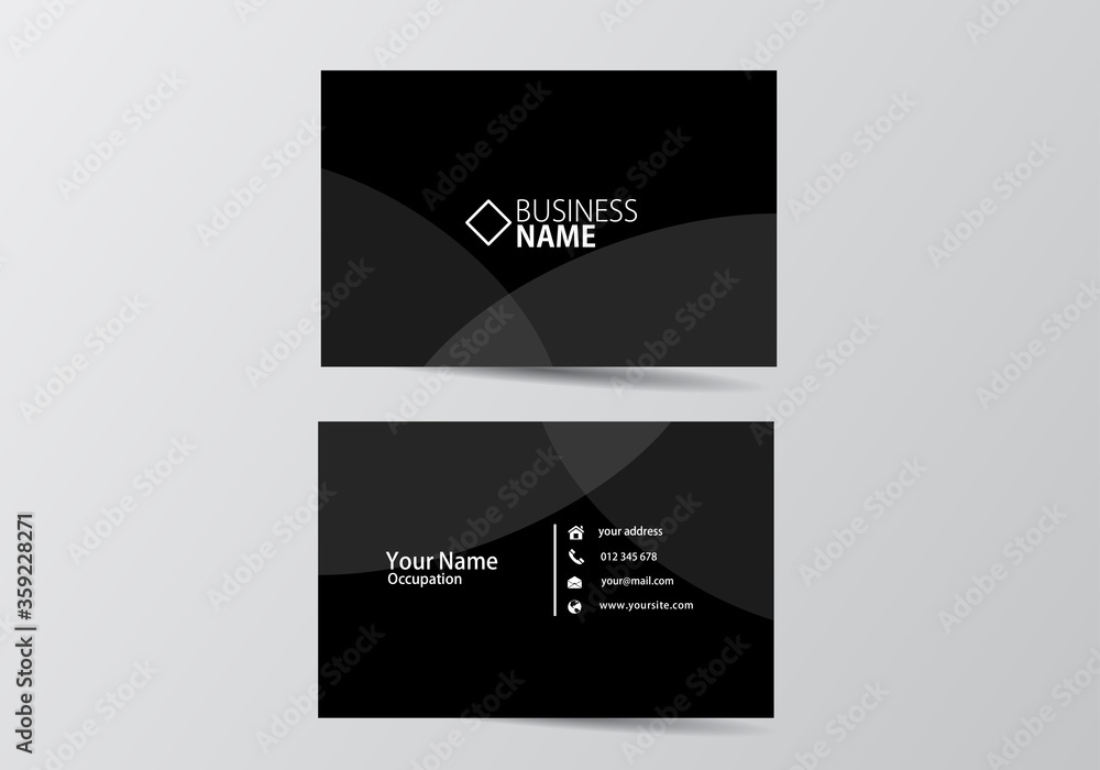 Dark  business card. visiting card template two sides