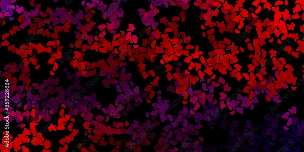 Dark blue, red vector texture with memphis shapes.
