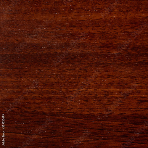 Varnished red tree with original texture. Beautiful brown wood background on lacquered textured plywood. photo