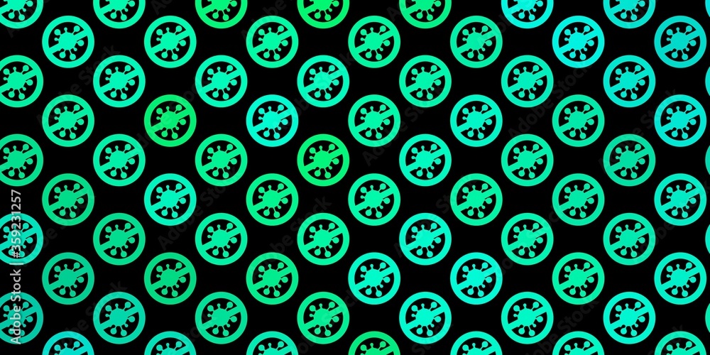 Dark Green vector pattern with coronavirus elements. Dark Green vector pattern with coronavirus elements.