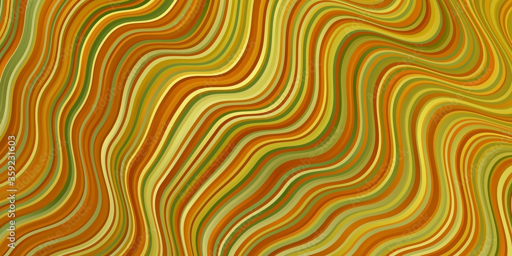 Light Green, Yellow vector template with wry lines. Illustration in abstract style with gradient curved. Pattern for booklets, leaflets. Light Green, Yellow vector template with wry lines. Illustration in abstract style with gradient curved. Pattern for booklets, leaflets.