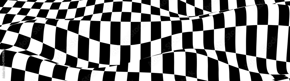 Abstract wave of white and black curved squares. Hallucination. Optical illusion. Twisted illustration. Futuristic background of squares. Dynamic wave. Vector. Abstract wave of white and black curved squares. Hallucination. Optical illusion. Twisted illustration. Futuristic background of squares. Dynamic wave. Vector.
