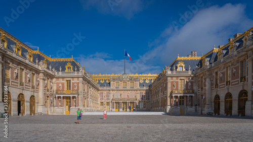 Versailles, France - 06 19 2020: exterior view of the Castle of Versailles