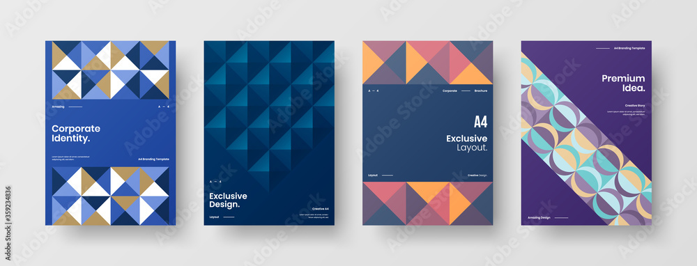 Abstract brochure cover vector design. Corporate identity geometric illustration template.