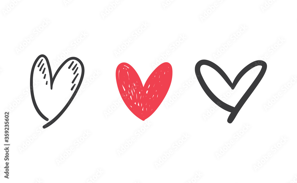 Heart doodles set. Collection of hand drawn hearts for valentine's day design or wedding card invitation. Heart doodles set. Collection of hand drawn hearts for valentine's day design or wedding card invitation.