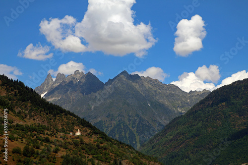 Beautiful mountains in summer georgian scenery © Blazej