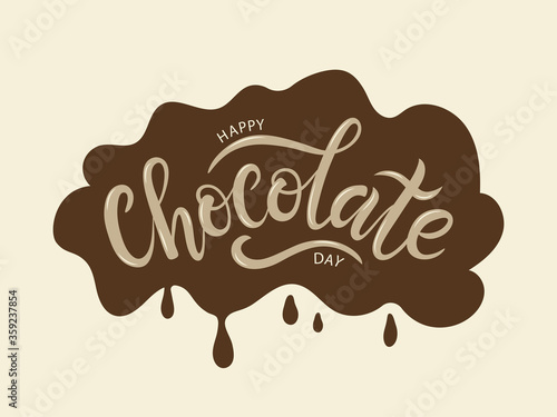 Happy chocolate day postcard or banner.