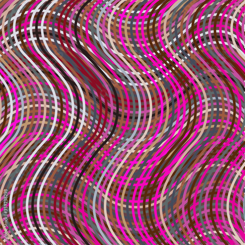 Abstract decorative background with colorful lines. The ornament. Square background can be used for  textile, fabric, pillow, shawl and tile. Vector.