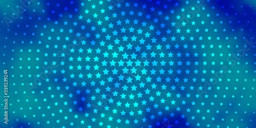 Light BLUE vector background with colorful stars. Blur decorative design in simple style with stars. Pattern for new year ad  booklets.