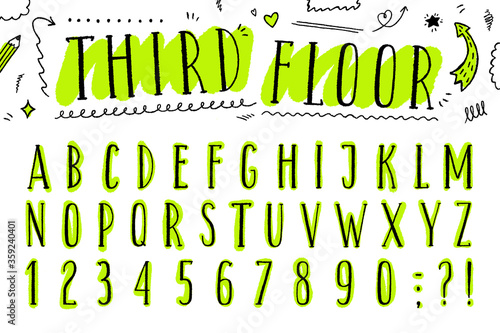 vector hand drawn latin narrow uppercase font