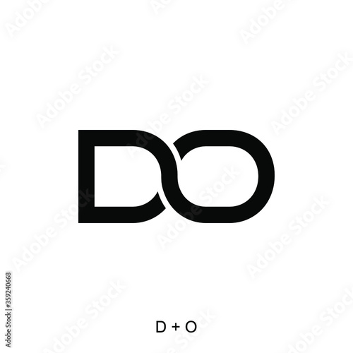 letter D and O concepts for initial name or company name. Typography design of DO. Logo design with initial letter concept.