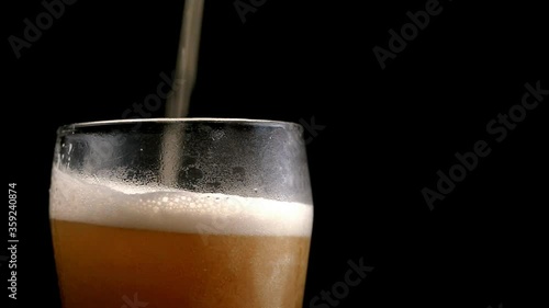 Wallpaper Mural Pouring beer into an iced glass with black background Torontodigital.ca