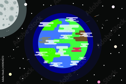 earth globe on black background