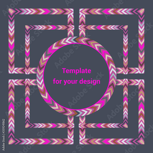 Abstract design with colorful lines and squares. Template for your design with colorful lines for packing; banner; flyer, background and print design. Workpiece for your design.