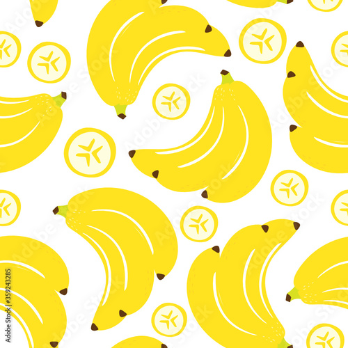 seamless pattern bananas on white background	