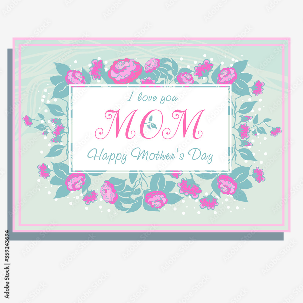 Congratulation Happy Mothers Day card with beautiful roses