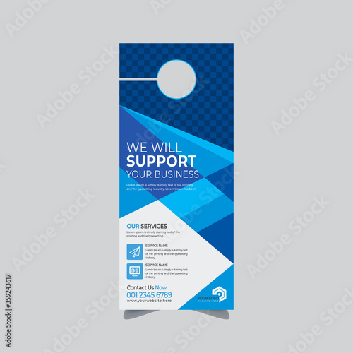 Corporate and Real estate Construction Door hanger Design Template