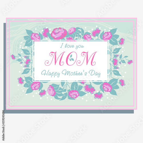 Congratulation Happy Mothers Day card with beautiful roses © Alala