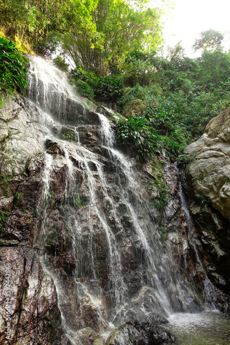 Tropical waterfall in the jungle near Minca  Colombia.