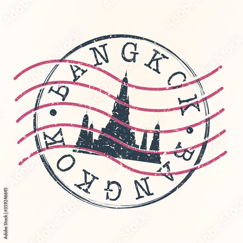 Bangkok Thailand Stamp Postal. Silhouette Seal. Passport Round Design. Vector Icon. Design Retro Travel. National Symbol.