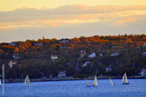Sunset in the mountains of Halifax, Nova Scotia, Canada