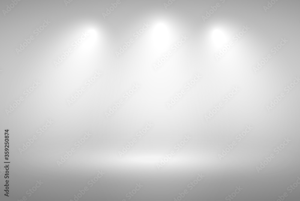 Abstract gray gradient studio background, empty room showcase interior wall and floor with light from spotlight for product display Abstract gray gradient studio background, empty room showcase interior wall and floor with light from spotlight for product display