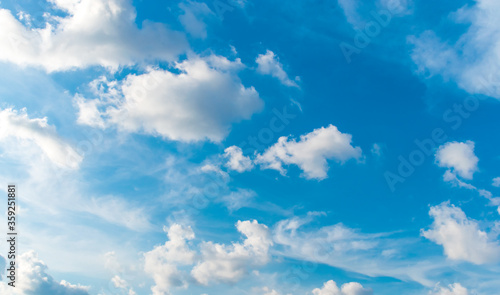 blue sky background. White cloudy with blue sky background.