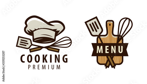 Cooking, cuisine logo or label. Menu design for cafe and restaurant