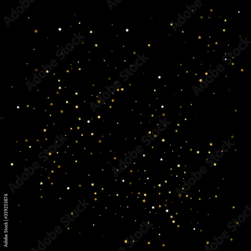 Gold stars. Confetti celebration. Festival decor. Vector.