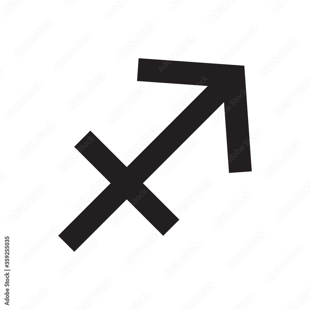 Obraz premium Sagittarius. Zodiac sign. Astrological calendar. Zodiacal black and white vector horoscope. Line symbol