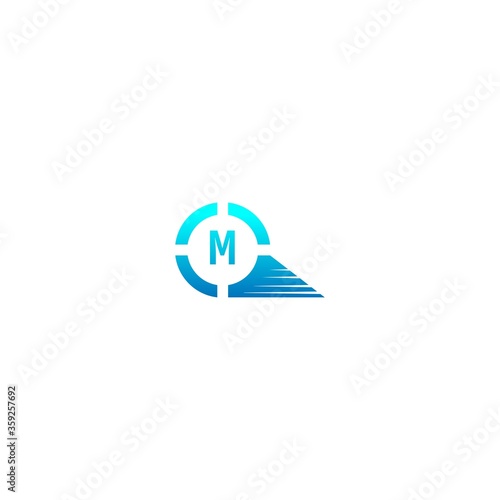 Circle M logo letter design concept in gradient colors