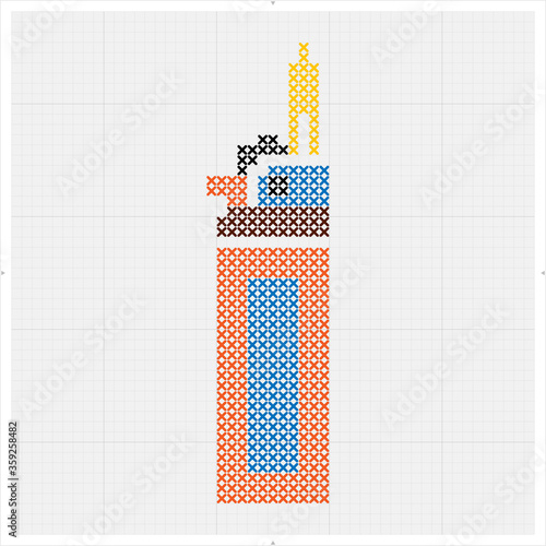 Lighter Cross Stitch, Gas Cigarette Lighter