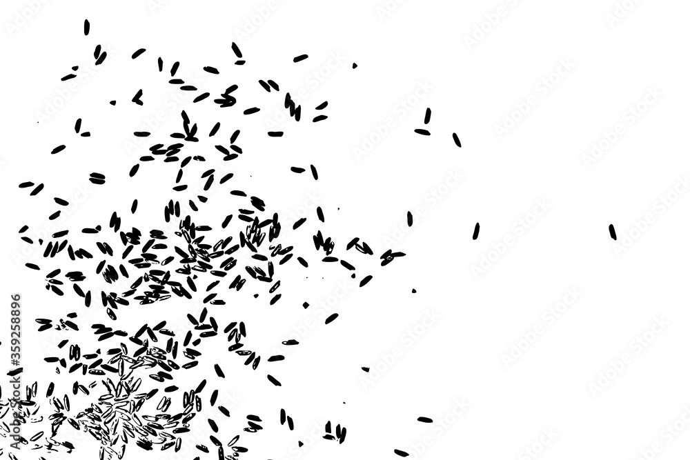 Concept of simple rice grain random thrown pattern on background from top view. Traditional wealth and happiness symbol illustration. Vector. Concept of simple rice grain random thrown pattern on background from top view. Traditional wealth and happiness symbol illustration. Vector.