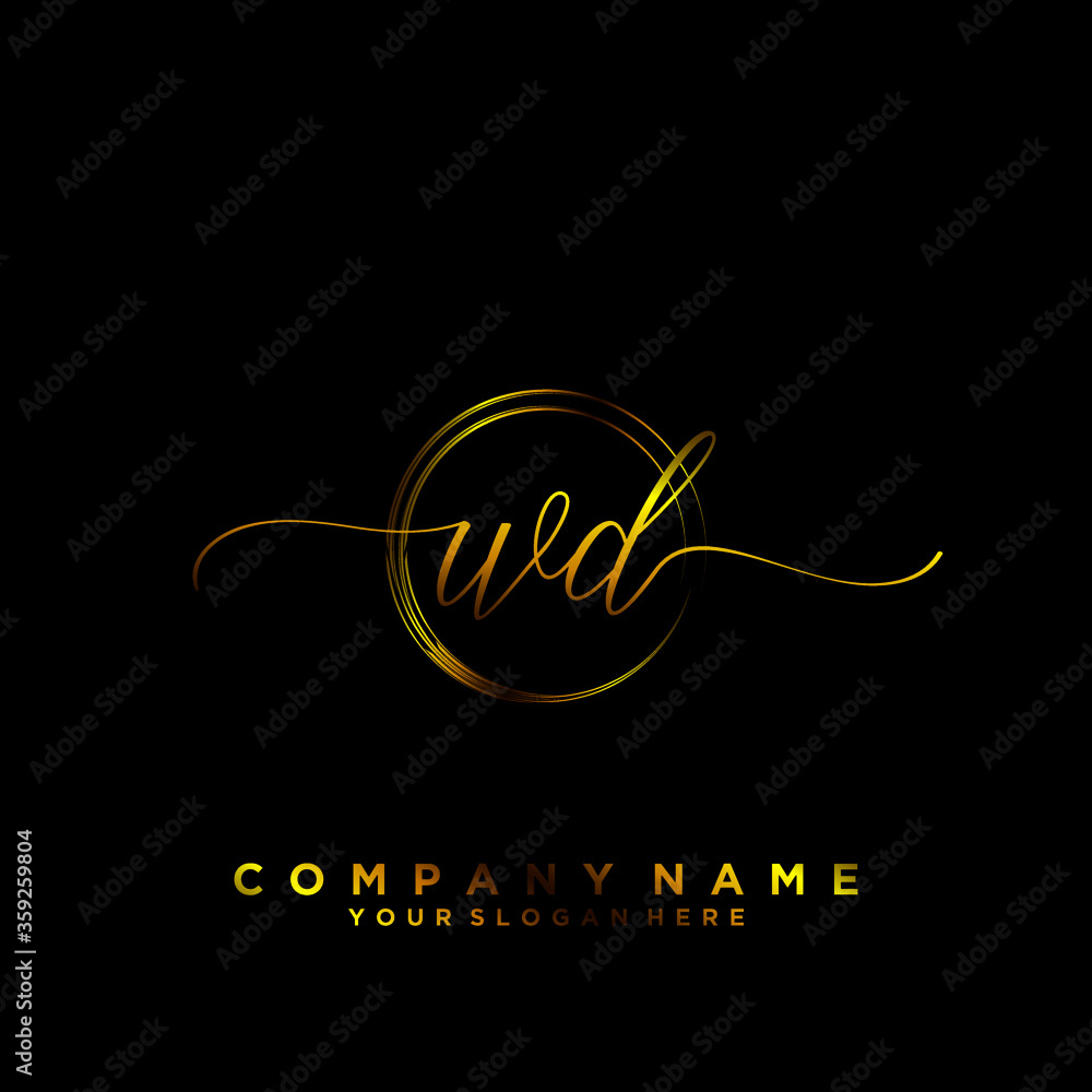 WD Initial handwriting logo vector
WD Initial handwriting logo vector