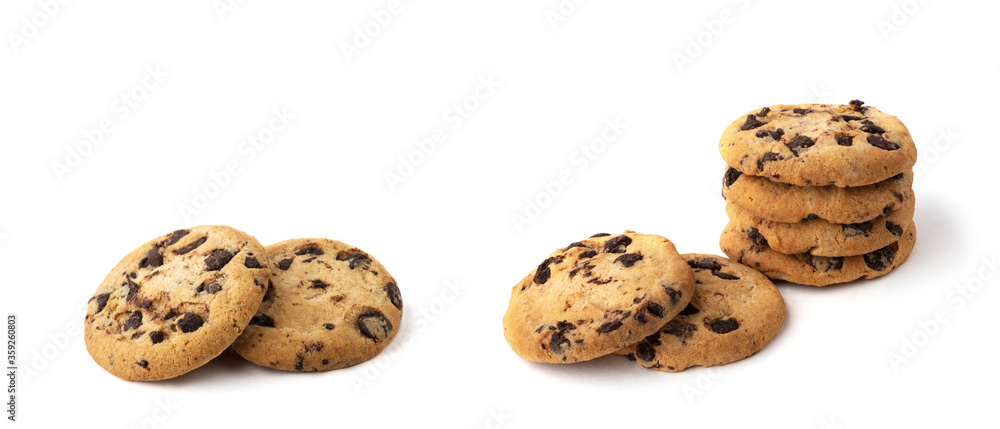 Chocolate chip cookie isolated on white background Chocolate chip cookie isolated on white background