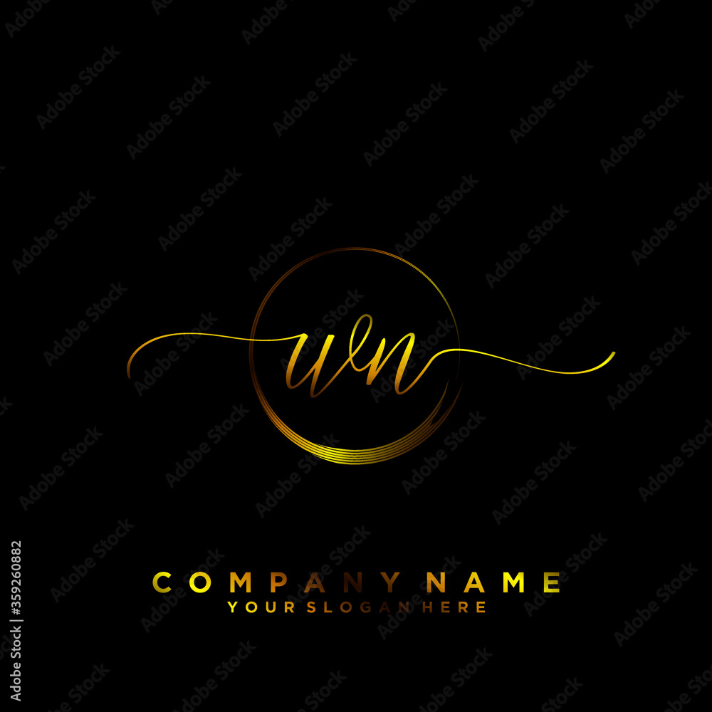 WN Initial handwriting logo vector
WN Initial handwriting logo vector
