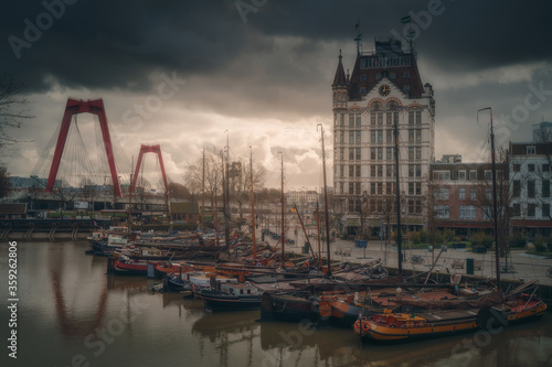 View of Oude Haven in Rotterdam, Netherlands (Holland)