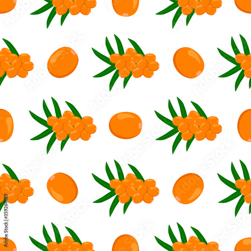 Theme big colored seamless sea buckthorn