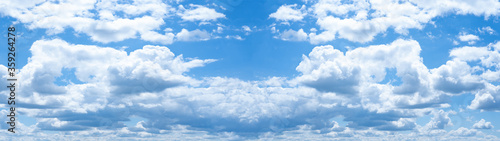 Cloudscape summer background banner panorama - Blue sky with clouds