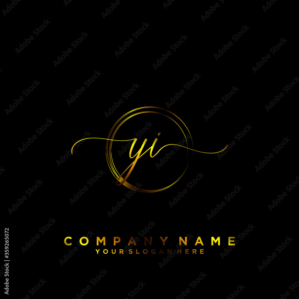 YI Initial handwriting logo vector
YI Initial handwriting logo vector