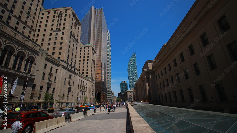 Toronto, Ontario Canada- June 16, 2018 City street building view