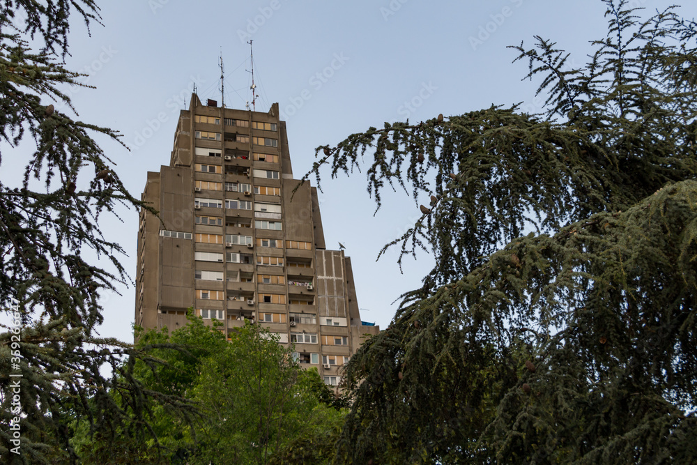Eastern City Gate of Belgrade (Rudo) is a complex of three large residential buildings situated in the neighborhood of Konjarnik. It is among the most prominent structures along city skyline.