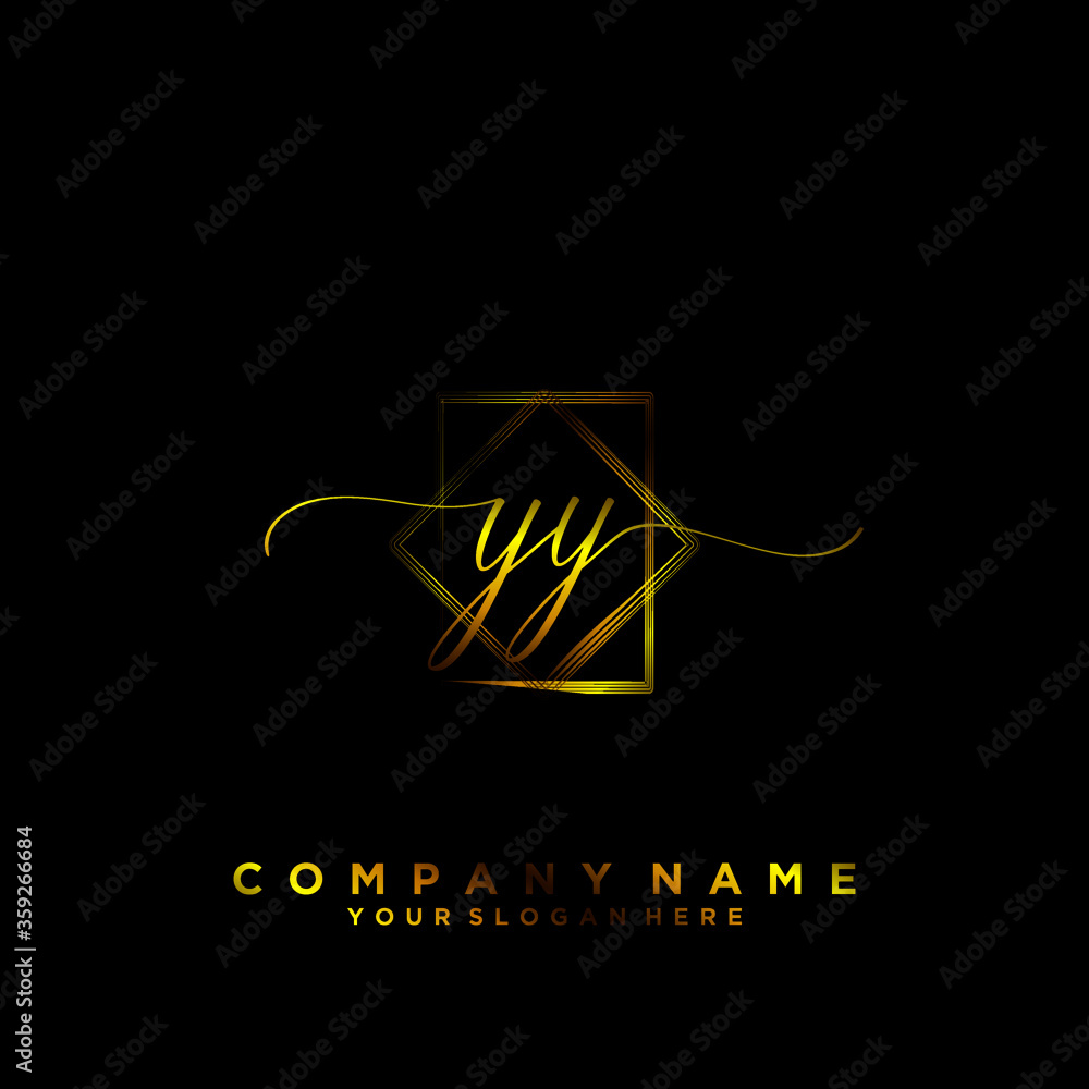 Fototapeta premium YY Initial handwriting logo vector 