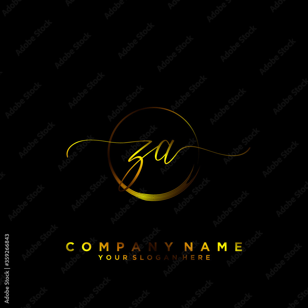 ZA Initial handwriting logo vector
ZA Initial handwriting logo vector