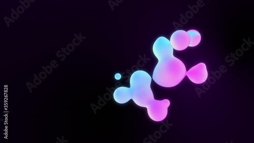 Abstract 3d background with morphing wax spheres. Colorful liquid loop animation