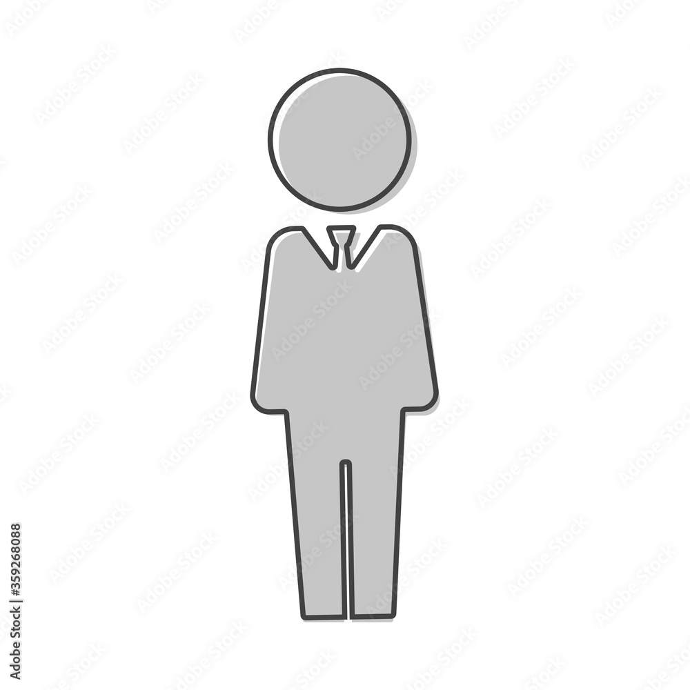 Vector icon of a businessman. Businessman at work cartoon style on white isolated background. Vector icon of a businessman. Businessman at work cartoon style on white isolated background.