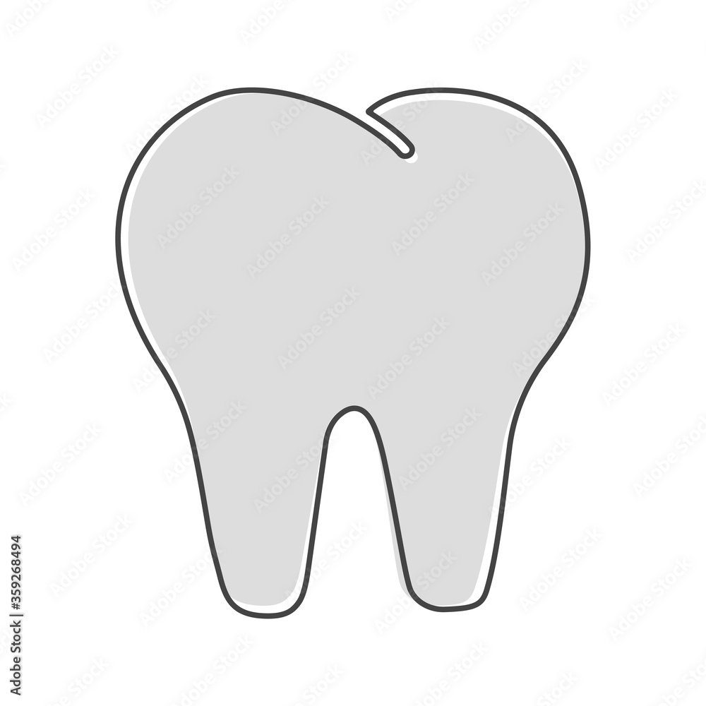 Vector tooth icon. Dentistry illustration cartoon style on white isolated background. Vector tooth icon. Dentistry illustration cartoon style on white isolated background.